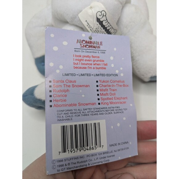 Rudolph The Red Nosed Reindeer CVS Stuffins ABOMINABLE SNOWMAN Bumble 7" NWT Y2K - Picture 4 of 7